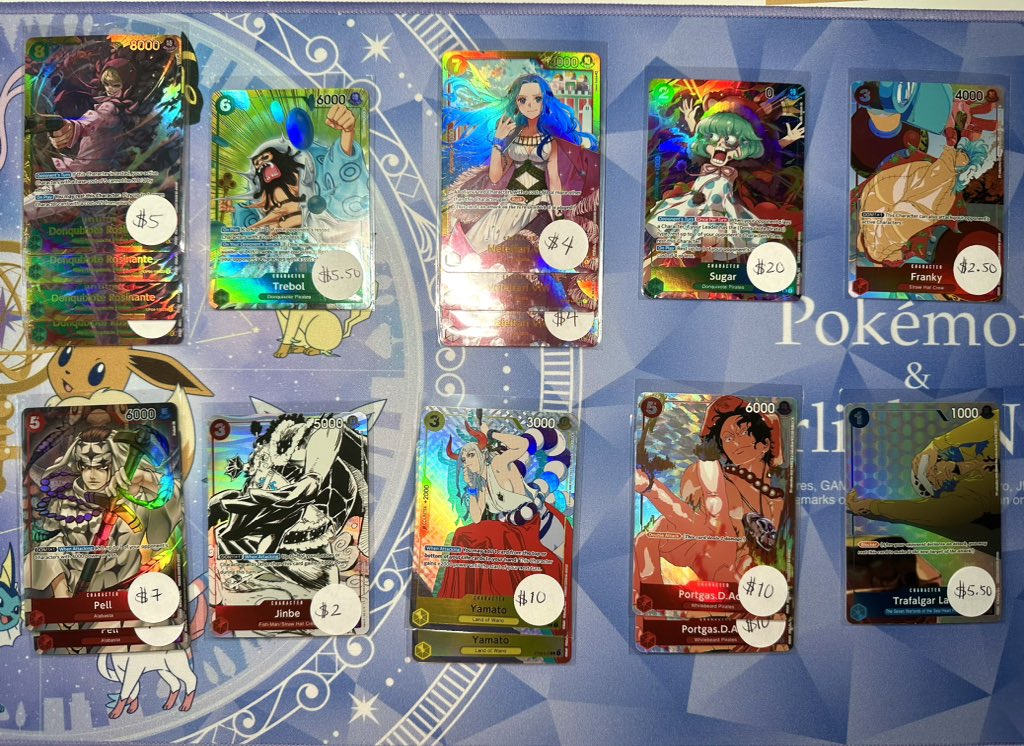 ONE PIECE SALE🏴‍☠️

Comment the name of the card to claim. If I like your comment, the card is yours.

Claim responsibly

US only!

$1 PWE | $5 BMWT