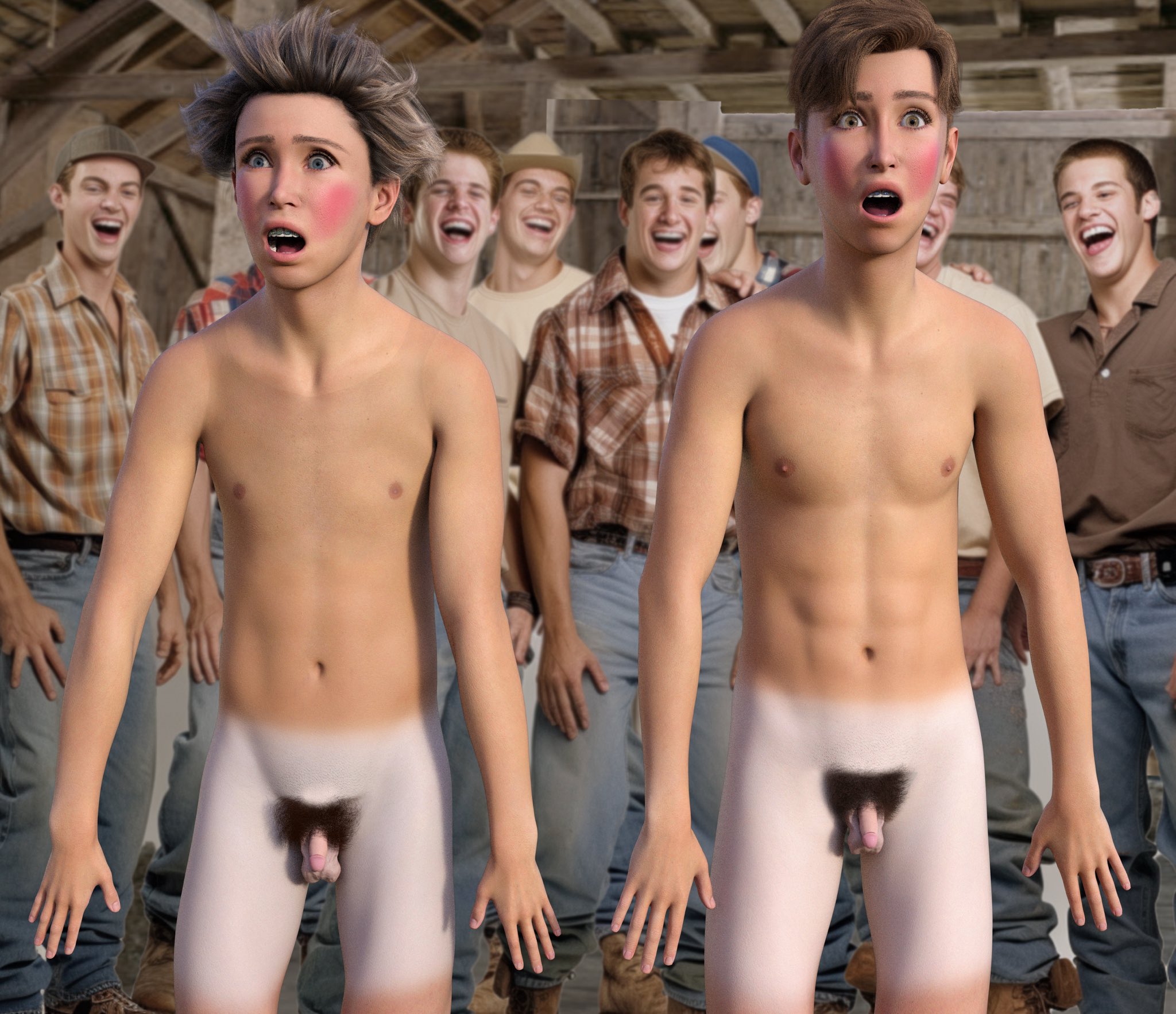 shame cfnm Forced by a group of country boys to strip to their  tighty whities — and then completely naked. #enm #sph #pantsed  #smallpenishumiliation #tightywhities #wedgieboy #boywedgie #cmnm #cfnm  #embarrassednudemale #