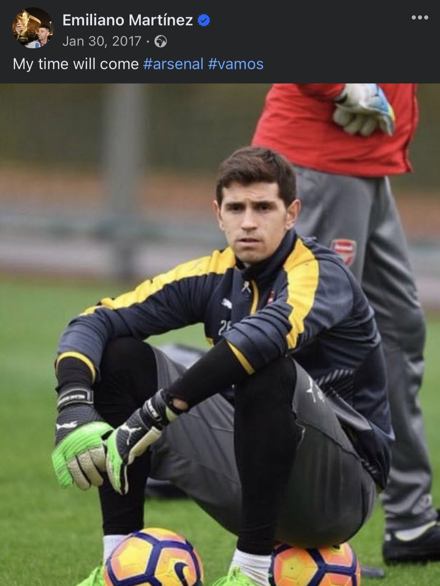 Un día como hoy en 2017, Emiliano Martinez publica en su facebook "Mi momento llegará". Grande.