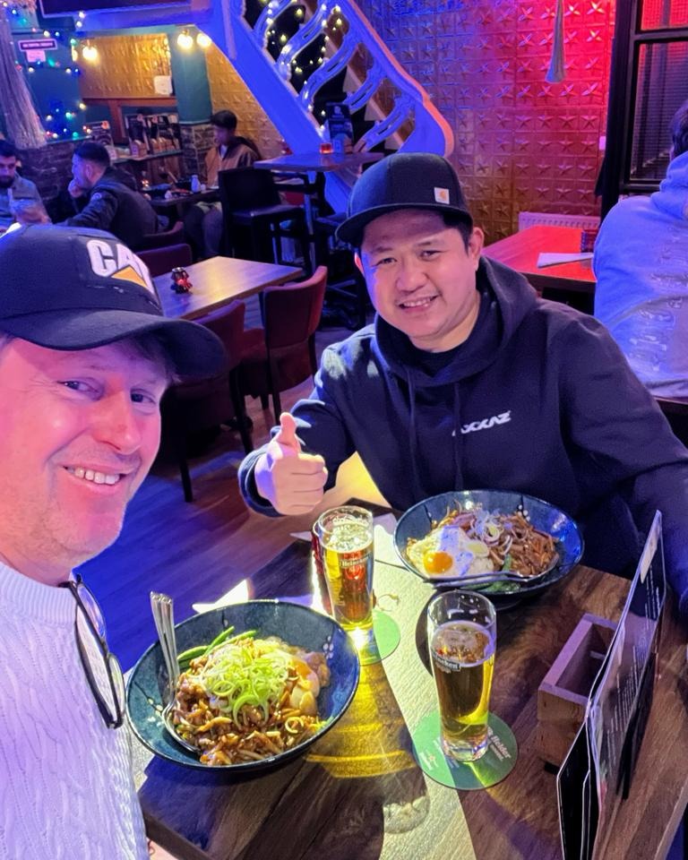 Axxaz_Marine's tweet image. 🚢 Simon found out that Michael's ship, the Mia Amore, was in his hometown! What a great opportunity to have a tasty meal together to catch up. 🍽️ #wecare4ourcrew #axxazcrew #crewmanager #inlandshipping #axxazmarine