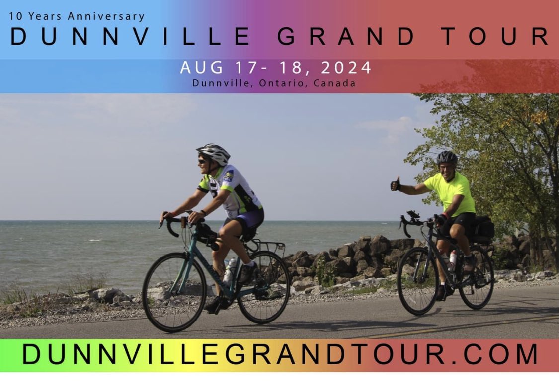 DunnGrandTour's tweet image. 10 years anniversary Dunnville Grand Tour
Aug 17-18, 2024
Registration is open!
FREE cycling jersey with every two days registration. 
Register:
DunnvilleGrandTour.com
#cyclinglife #bicycle #bicyclechallenge #bicycletouring #cycling #cyclist #cyclingtour #DiscoverOntarioCycling