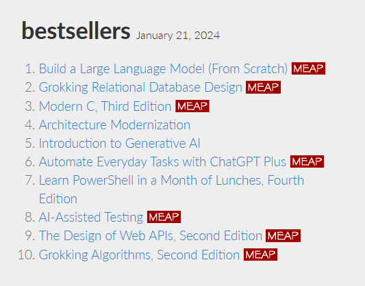 Grateful that @PSJamesP @TravisPlunk @concentrateddon @JeffHicks and I's book is in the bestsellers list this week on @ManningBooks ❤️ Thank you all for the support and I hope that it has been a valuable resource in your #PowerShell journey 🚀