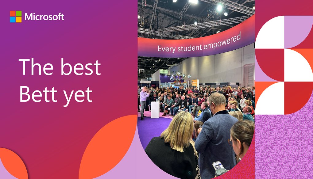 "The Best Bett yet" - I had an incredible time talking to educators, schools and students last week at Bett. The energy was palpable, and it was so much fun to share our latest #MicrosoftEDU updates with folks from around the globe!

Blog: educationblog.microsoft.com/en-us/2024/01/…

#EdTech