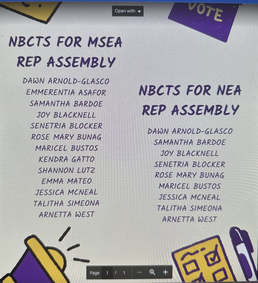 #PGCPSNBCTs are actively involved and interested in supporting our students and colleagues. Vote for US to represent #PGCPS and #Maryland at the NEA and Maryland Assembly.#VOTE #MSEA