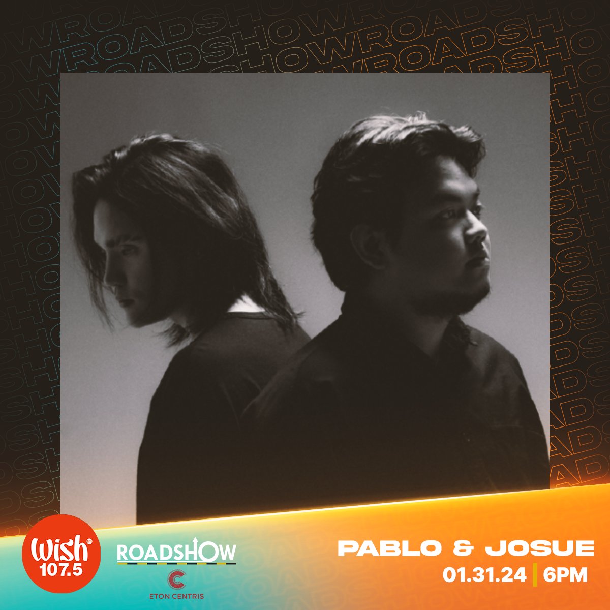 Don't miss the awaited Wish Bus return of singer-songwriter @imszmc on today's Roadshow! He will also be joined by rising artist @josuengmusika! We'll be at Eton Centris in Quezon City. See you there, Wishers!