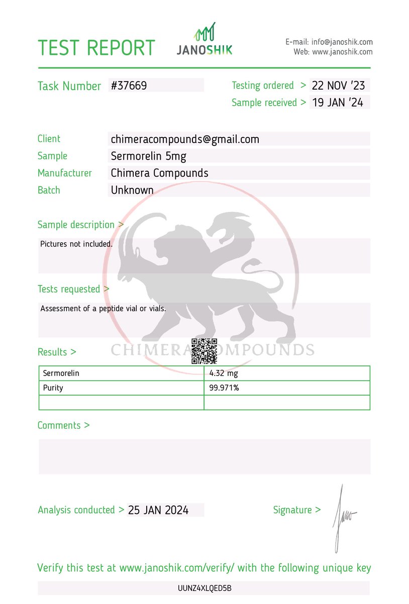 Chimera Compounds (@chimeracompound) on Twitter photo Some newly added COA'S
You can check out the products here
chimeracompounds.com/product/igf-lr…
chimeracompounds.com/product/selank…
chimeracompounds.com/product/sermor…
We have also added a Sermorelin/Ipamorelin bundle here
chimeracompounds.com/product/sermor…
#GHRH
#GHSECRETAGOGUE
#relinclan
#peps
#ghrp
#growthhormone Some newly added COA'S
You can check out the products here
chimeracompounds.com/product/igf-lr…
chimeracompounds.com/product/selank…
chimeracompounds.com/product/sermor…
We have also added a Sermorelin/Ipamorelin bundle here
chimeracompounds.com/product/sermor…
#GHRH
#GHSECRETAGOGUE
#relinclan
#peps
#ghrp
#growthhormone
