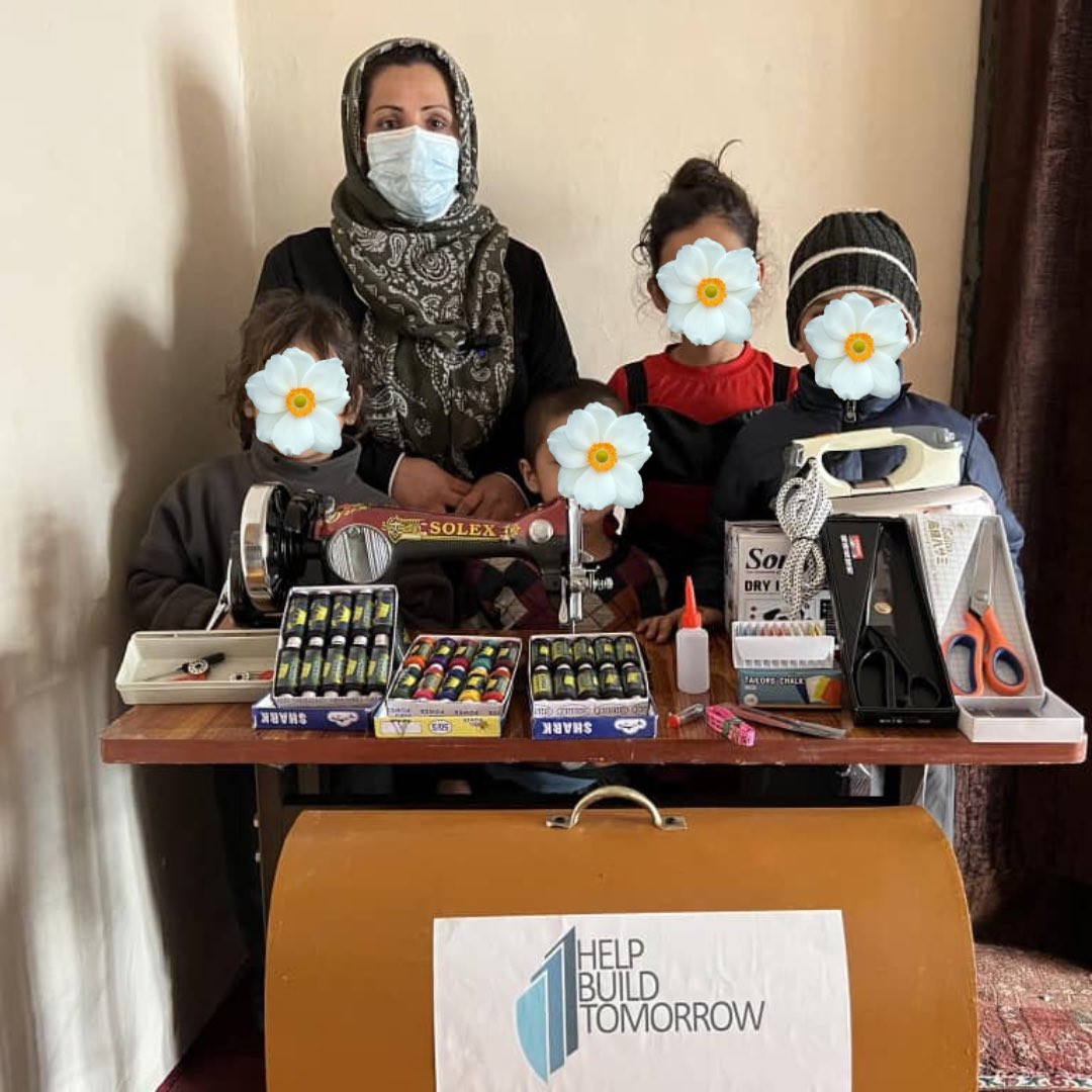 First sewing machine of 2024 delivered with the sales of “Candles for Charity”. This lady is an Afghan widow with four kids who needs a lot of aid. Thank you @HBT_ORG for making this happen. Thank you @KhalylaHarito for all your help.