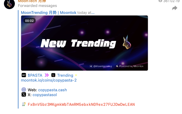 $PASTA moonktok trending has been paid for, considering CHINA is waking up!