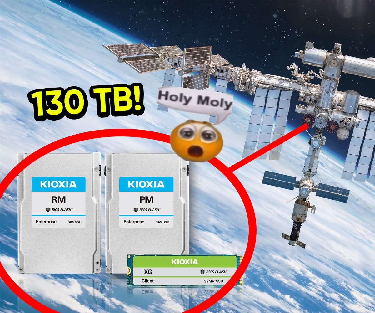 Today, 130 TERABYTES of <a href="/KIOXIAAmerica/">KIOXIA America, Inc.</a> SSDs were sent to the International Space Station aboard the HPE Spaceborne Computer-2.

This computer is going to help conduct scientific experiments aboard the ISS 😮

Learn more here: lmg.gg/EU7lF #sponsored