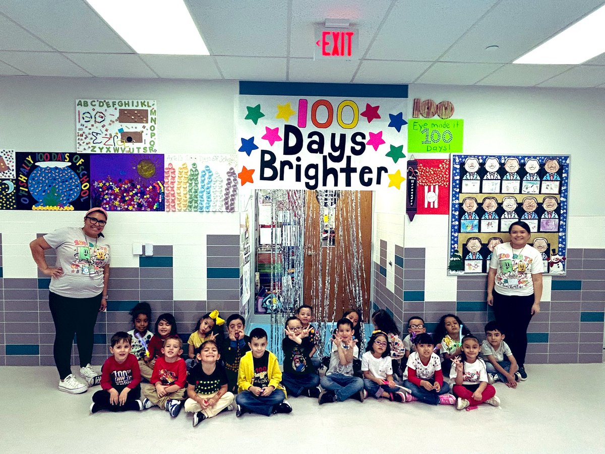 Bhernandez_BNES's tweet photo. Happy 100th Day of School from my pre-K 4 jackrabbits! Had a blast celebrating today! #feartheears #BNES #100daysofprek #TeamSISD @BNarbuth_ES @LOHara_BNES @MRod_BNES @AFigueroa_BNE https://t.co/mCfuUQVFOv