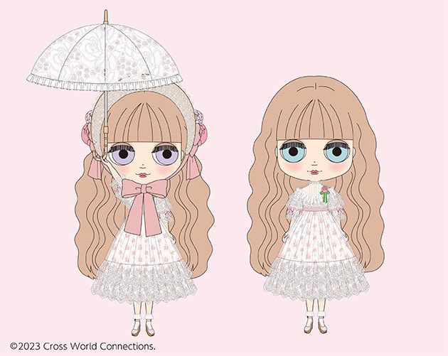 JM_onlineshop_J's tweet photo. CWC限定ネオブライス『コケットリュミエール』のイラストがブライス公式サイトにて発表となりました💐👒

『コケットリュミエール』はレーシーなファッションを着こなしているレディ🎀
 
発売日：2024年3月予定
メーカー希望小売価格：26,000円（税込）
https://t.co/S2WgZfhnaV https://t.co/gcR5MO0x5A
