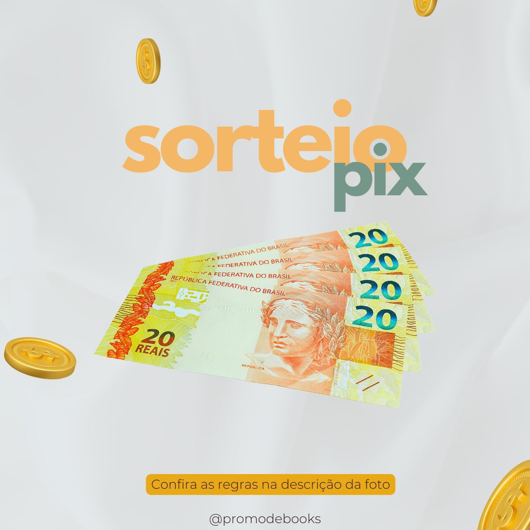 promodebooks's tweet photo. 🚨 Sorteio Relâmpago 🚨

💴 UM PIX de R$20!!

↪️ Regras:
• Seguir @promodebooks
• Dar RT e SALVAR esse Tweet 

📆 Resultado às 00h30! https://t.co/1CTXv99Iyg