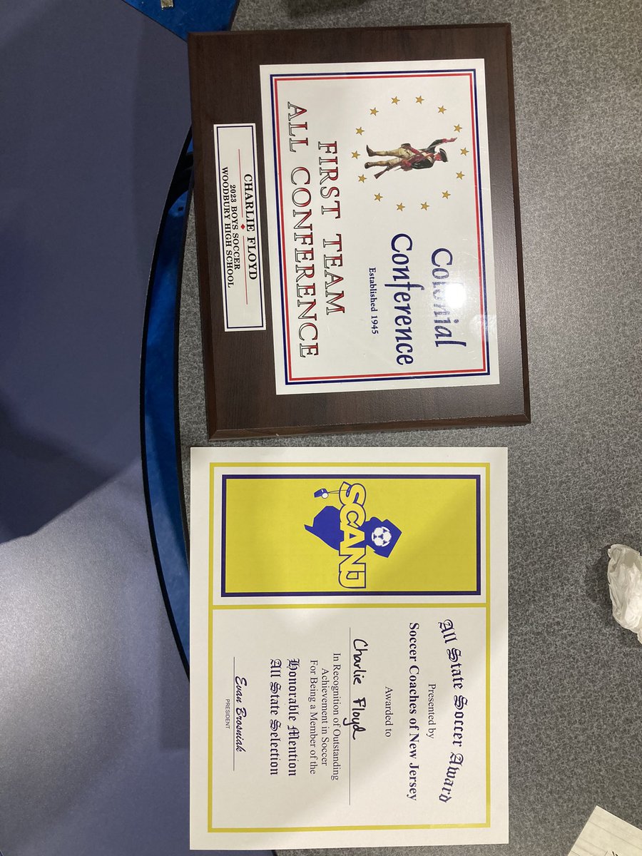4davidfloyd's tweet photo. Woodbury HS Soccer banquet tonight and Charlie got to show off his awards from a great season! https://t.co/LawhLpGcdD