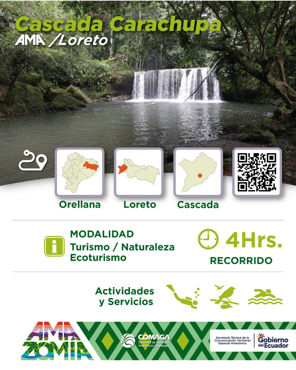 AMA CASCADA CARACHUPA, cantón de la provincia de Orellana 🍃✨ Descubre la magia de la selva y sumérgete en la tranquilidad que ofrece el sonido relajante del agua de la cascada Carachupa. 
#travel #nature #amazomia #amazamorasantiago
#COMAGA #STCTEA #TransformandoLaAmazonía