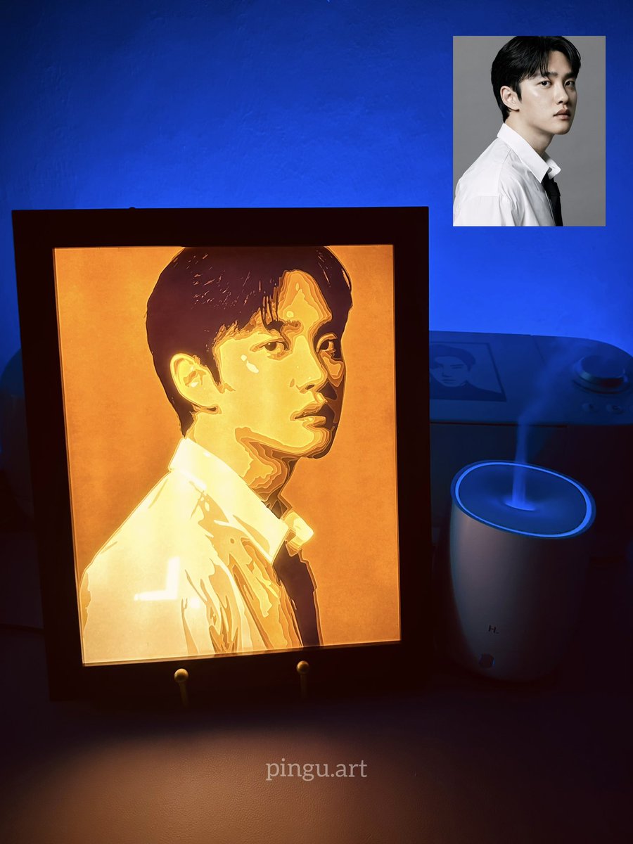 Kyungsoo, You light up my life, like literally 😅 Get this Kyungsoo Lightbox Portrait now! Onhand and ready to ship 📦 Also accepting CUSTOM ORDERS, DM me for inquiries ✉️ wts lfb ph d.o. lamp artwork fanart exo ksoo