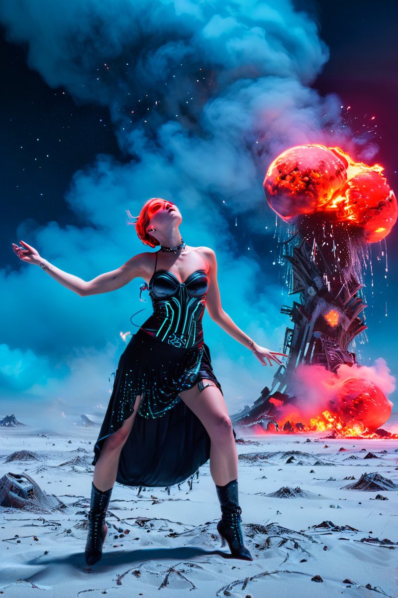 nevermxre_com's tweet image. GN, go and start some fire! 🔥 
.
.
My recent WIP #HUGxStabilityAI @thehugxyz @StabilityAI