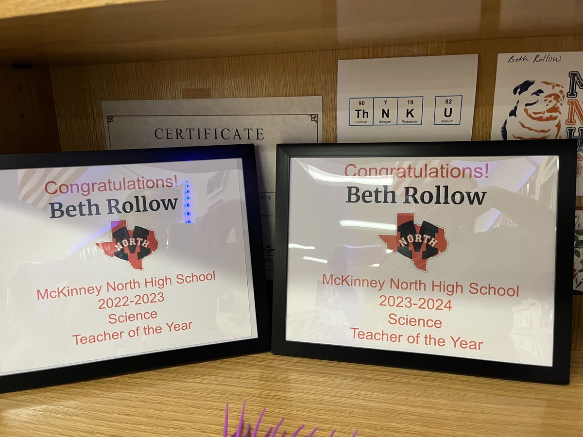 Honored to have been chosen as Science Teacher of the Year by my coworkers!