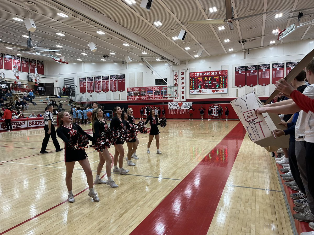 indianhillEC's tweet photo. Braves in full control here on Senior Night!  Also found this SuperBrave in attendance. We miss his energy in the stands! #TimetoFinish @IHSchools https://t.co/g4kZwIkaK7