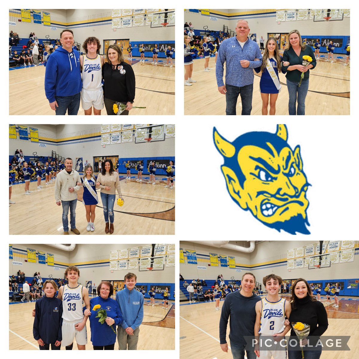 Senior Night for Boys Basketball and Winter Cheerleading. There was tons of Blue Devil spirit tonight, and a lot of points scored. Huge victory tonight for our seniors!