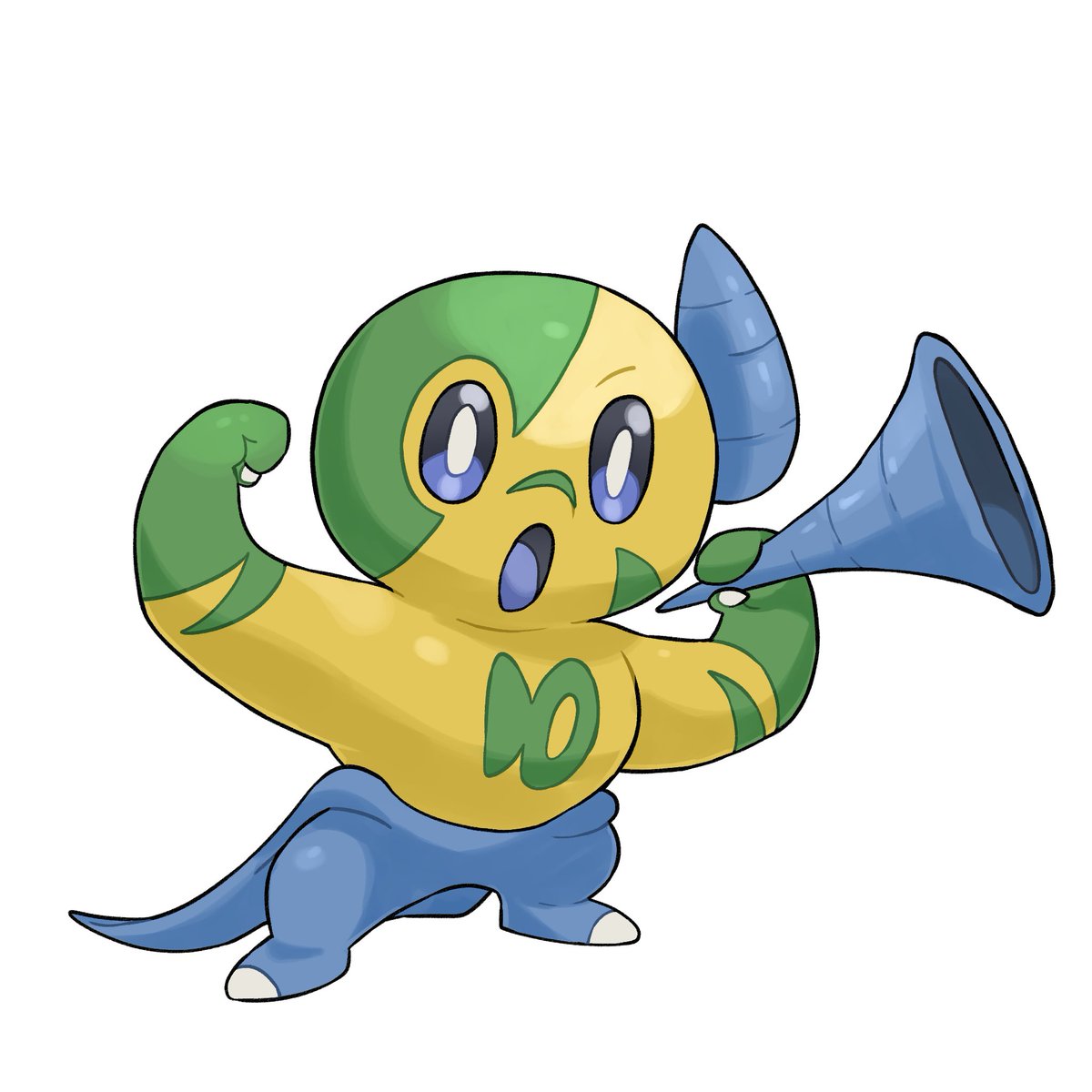 pokemon (creature) solo no humans holding open mouth full body blue eyes  illustration images