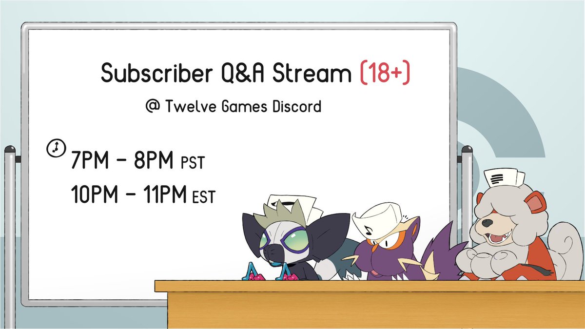 Howdy everyone!

We’re going to have a Everstone Daycare Subscriber Q&amp;A this Wednesday, January 31, 2024 at 7-8PM PST/10-11PM EST on the Twelve Games Discord!

Anyone can tune in, but Subscribe⭐ subscribers can submit their questions during the stream!

More info on the Discord!