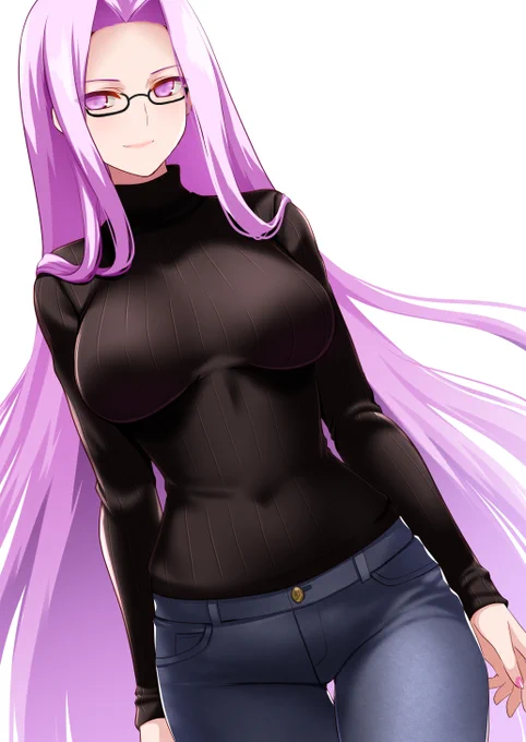Fate/stay night 20周年なのでFGOでライダーさんの縦セタジーンズ霊衣とか実装…して…欲しいんですけど…どうですかぁー!#FGO 