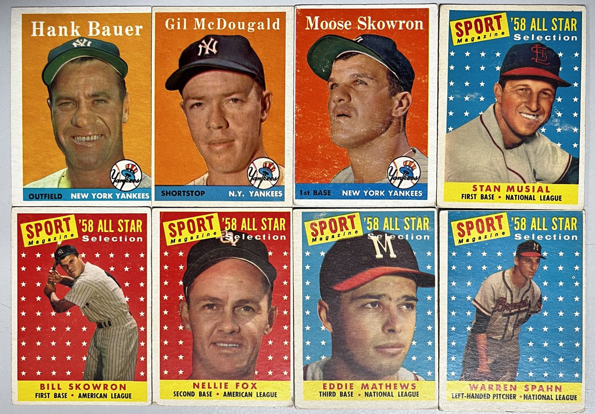 Oregarus's tweet photo. Did I have a great #Mailday today? YES! Some high number and HoF #1961Topps and some nice #1958Topps. Moves me to 88.6% complete on the '61 set. #SetBuilder #SetBuilding #Topps https://t.co/iyfHBzlQXH