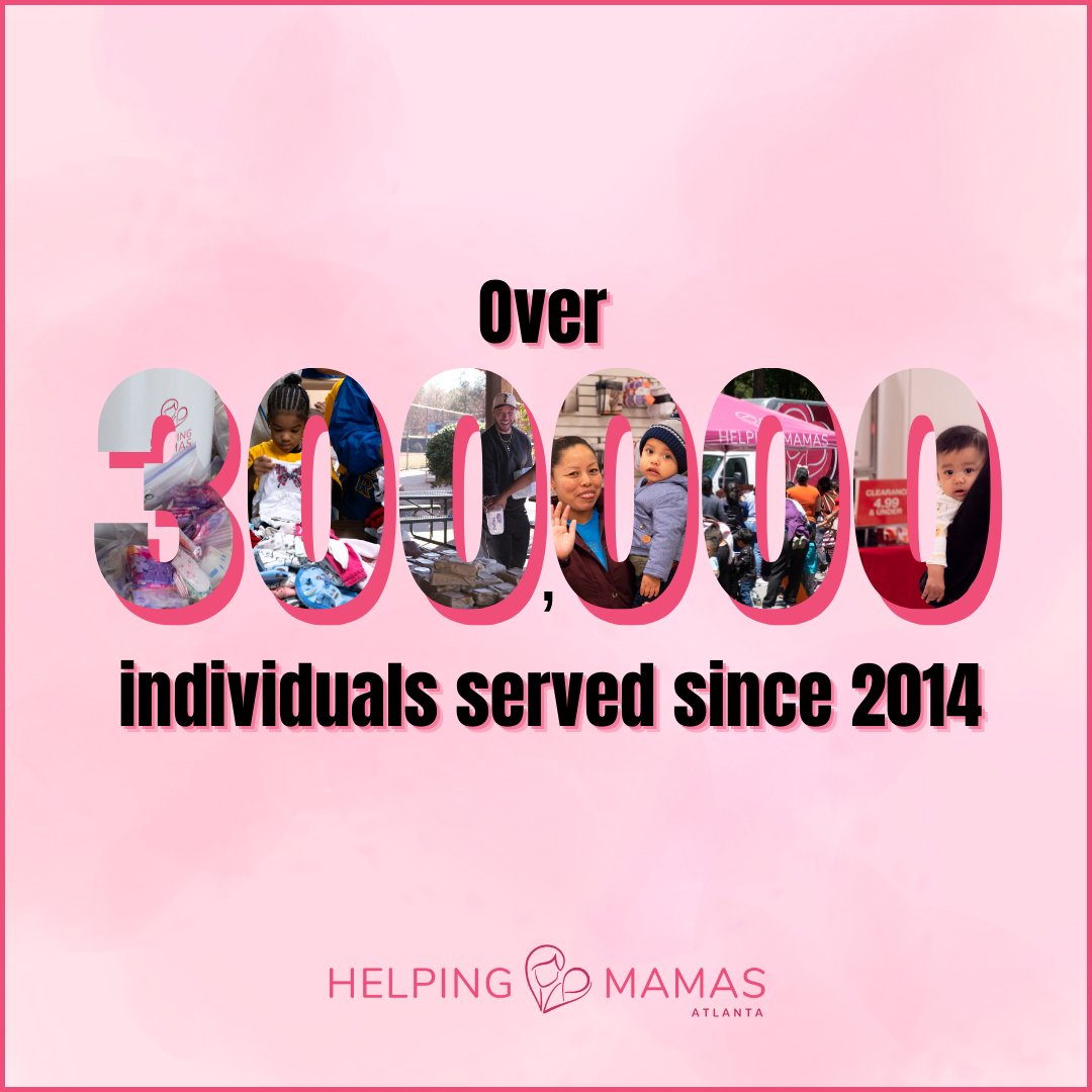 Since 2014, #HelpingMamas has aided 300K+ individuals with 8M+ baby supplies & period products. We believe in community strength & every family’s ability to thrive. No one should have to choose between food or diapers, or miss school/work due to a lack of period products.