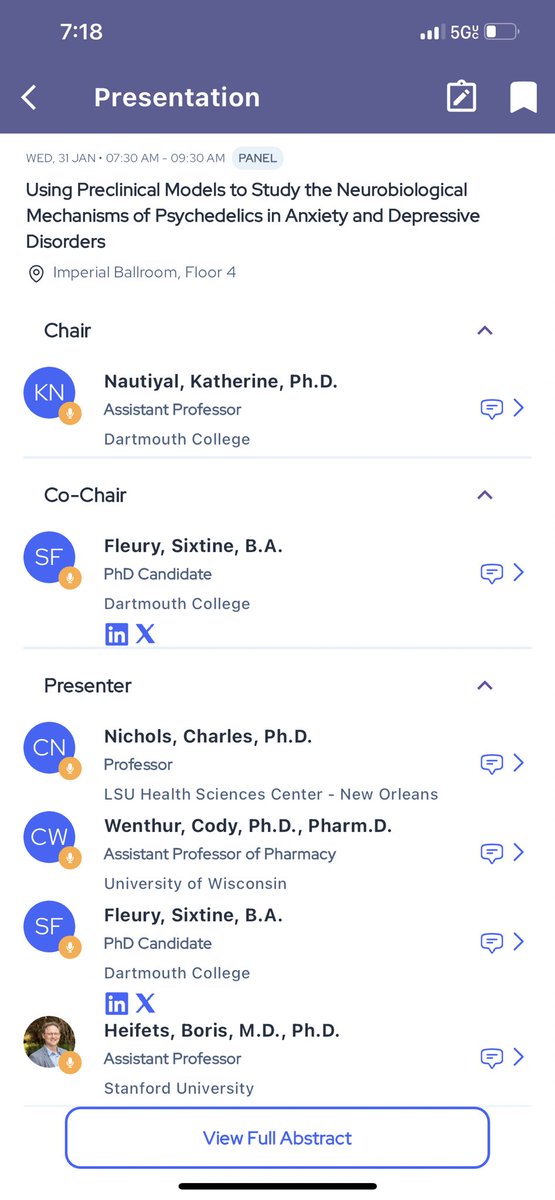 Kate Nautiyal (@katenautiyal) on Twitter photo Hey #winterbrain2024, get to sleep earlier tonight than you did last night so you can come to our panel tomorrow at 7:30 on preclinical models to study the effect of psychedelics on anxiety and depressive behaviors with <a href="/SixtineF/">Sixtine Fleury</a>, <a href="/TheBorisLab/">Boris D Heifets</a>, <a href="/WenthurLab/">WenthurLab</a>, and <a href="/lab_nichols/">Charles Nichols</a> Hey #winterbrain2024, get to sleep earlier tonight than you did last night so you can come to our panel tomorrow at 7:30 on preclinical models to study the effect of psychedelics on anxiety and depressive behaviors with <a href="/SixtineF/">Sixtine Fleury</a>, <a href="/TheBorisLab/">Boris D Heifets</a>, <a href="/WenthurLab/">WenthurLab</a>, and <a href="/lab_nichols/">Charles Nichols</a>