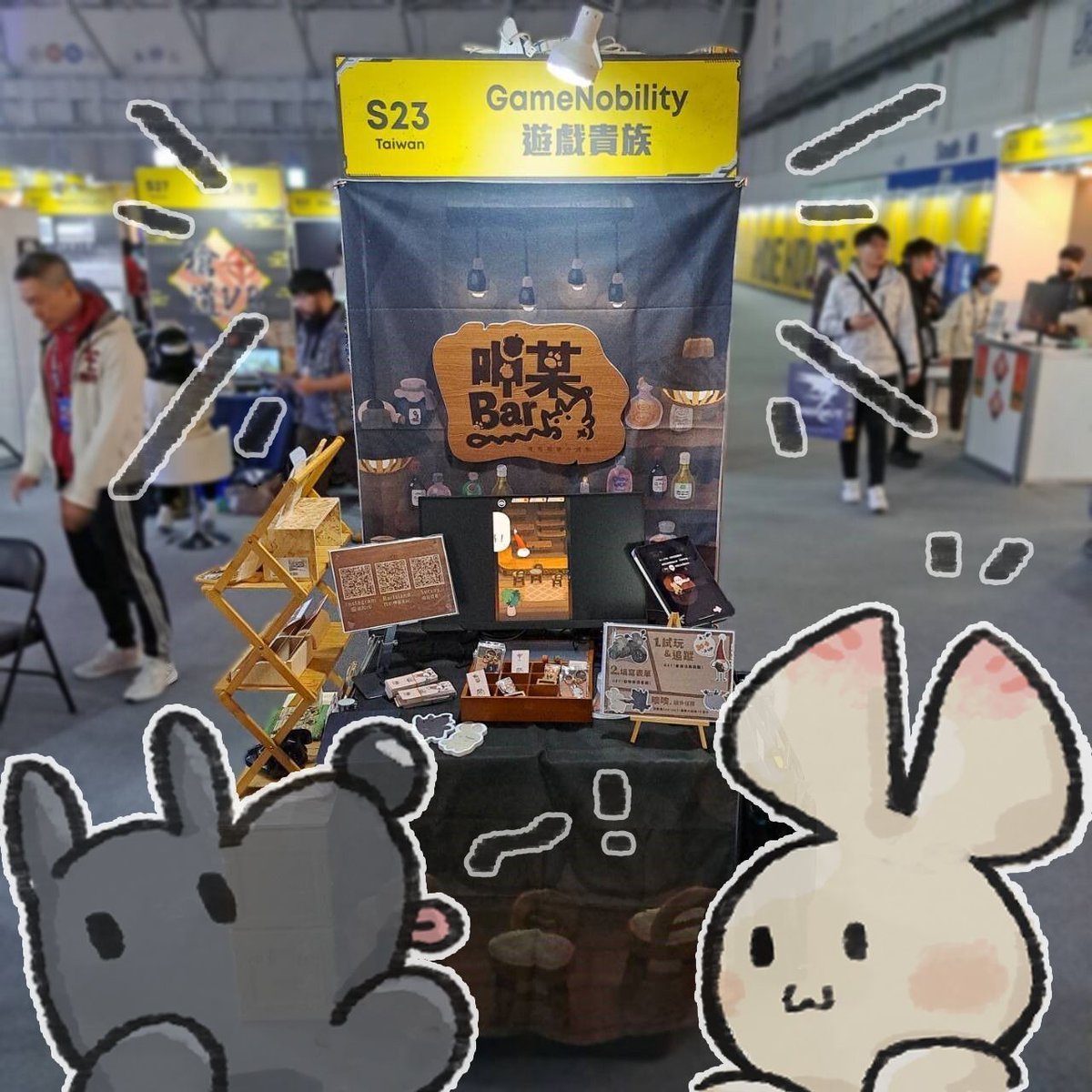 BarIslandGame's tweet photo. #TaipeiGameShow 
Grandpa's bar at Taipei Game Show is a bit smaller this time, and it's a tad colder, but the guests' enthusiasm is still high! 

A big thank you to every guest who visited BarIsland – your love for our bar has truly warmed Grandpa's heart ❤ 
#BarIsland https://t.co/Vvg1ymj0Dh