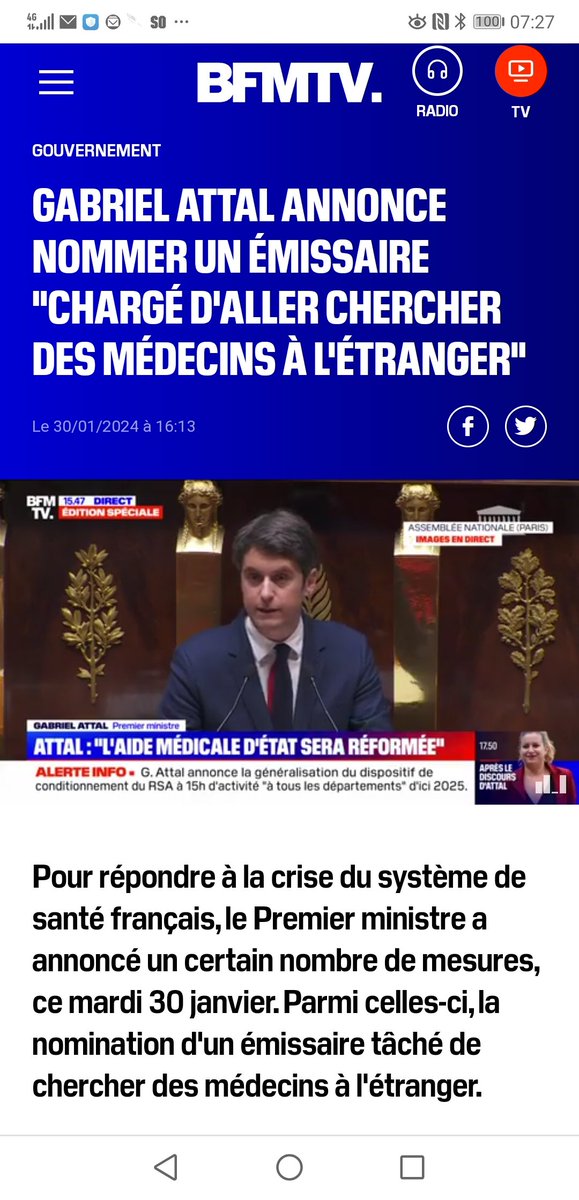 #Santé
   Dévitaliser des pays qui en ont besoin,   formation non equivalente ,  affaiblir le niveau de système de santé ! Numerus apertus nul. Angleterre  augmentation de 50%. Double licence en France, et open Bar au détriment de nos étudiants
<a href="/GabrielAttal/">Gabriel Attal</a>
<a href="/PascalPraud/">Pascal Praud</a>