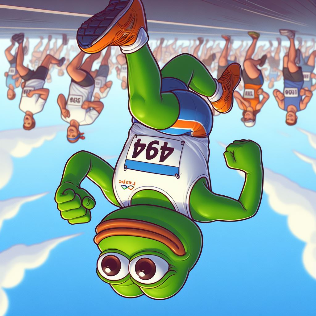 Sometimes it feels like a marathon to reach your goal. But it will feel awesome when you made it.

Stay tuned with Inverted Pepe.
Out there since over 4 month now.

0x69_42069
God given contract.
0x69D29F1b0cC37d8d3B61583c99Ad0ab926142069

#memecoin #marathonman