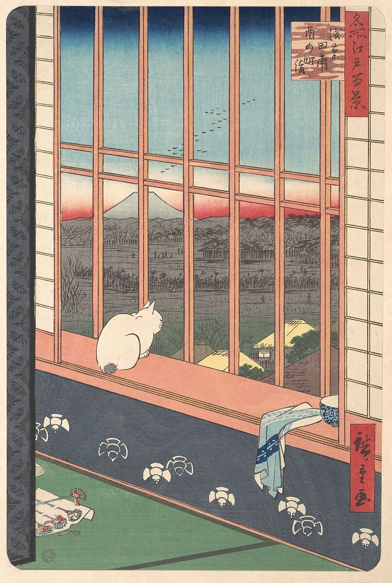 歌川 広重　うたがわ ひろしげ　Utagawa Hiroshige　1797–1858

「名所江戸百景」《浅草田甫 酉の町詣》
Revelers Returned from the Tori no Machi Festival at Asakusa

1857年・19世紀・江戸時代
浮世絵版画
画像：ニューヨーク・メトロポリタン美術館