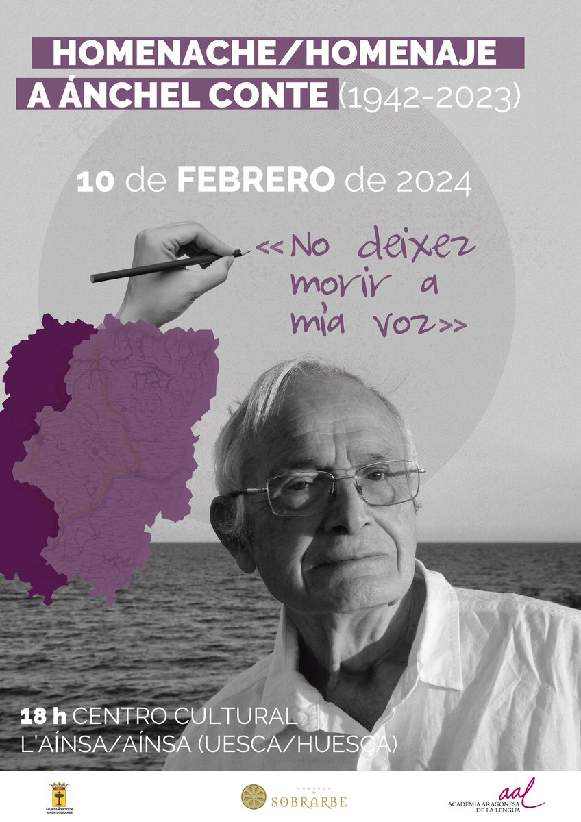 Sabado 10 de febrero en l'Aínsa, homenache a Ánchel Conte, academico y primer director de l'Instituto de l'Aragonés.
