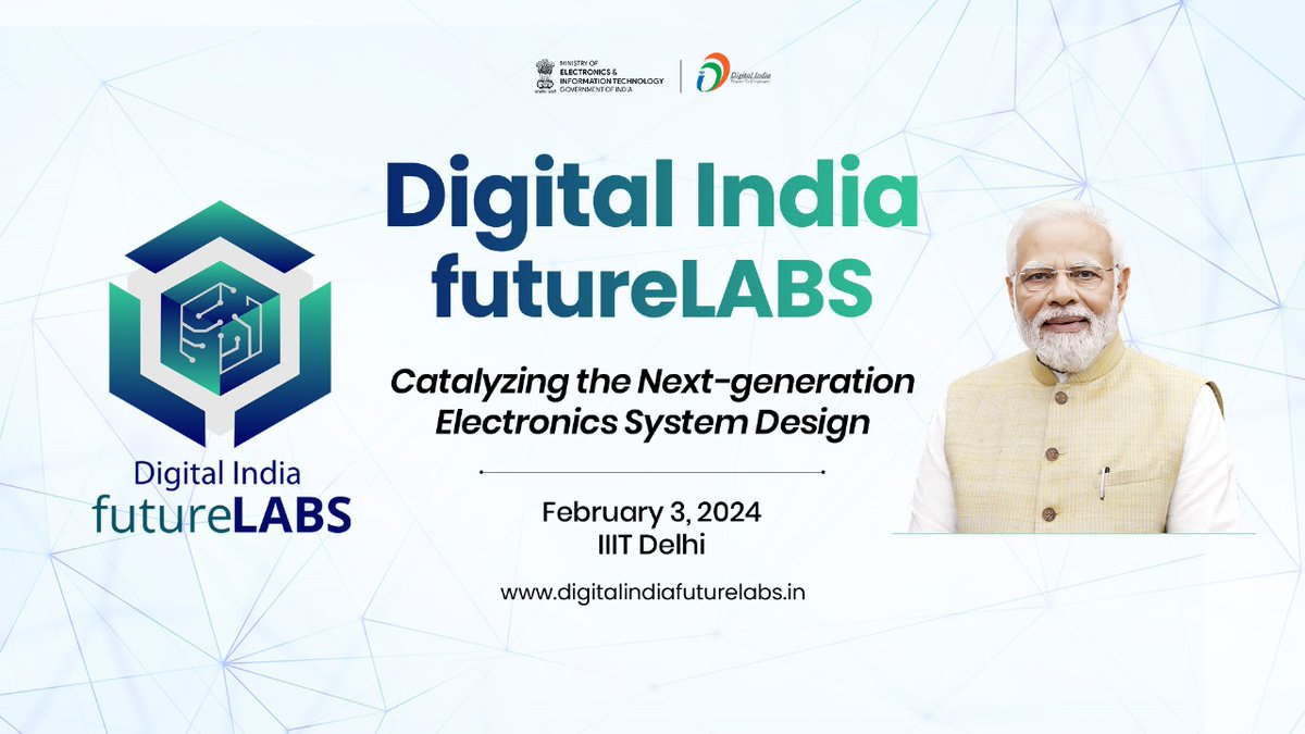 cdacindia's tweet image. Launch of Digital India #futureLABS on Feb 3,24 @IIITDelhi
Register digitalindiafuturelabs.in/event/register

@cdacindia to provide thrust to key growth areas #automotive #compute #communication #strategicelectronics #IndustrialElectronics #IoT

@GoI_MeitY #atmanirbharbharat #vikasitbharat