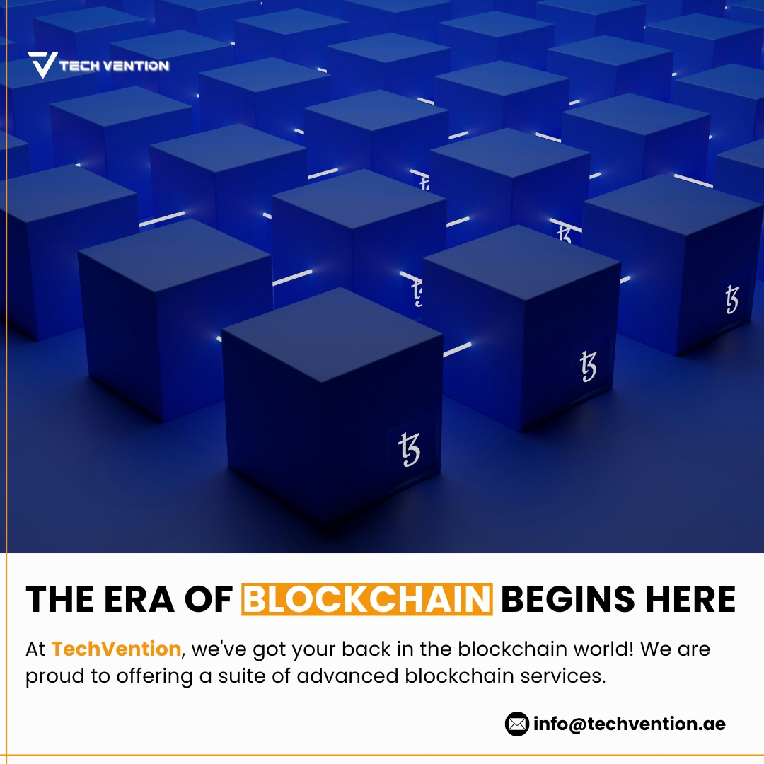 Techvention_ae's tweet image. Dive into the future with TechVention&apos;s cutting-edge blockchain services.

#blockchain #TechVention #innovation