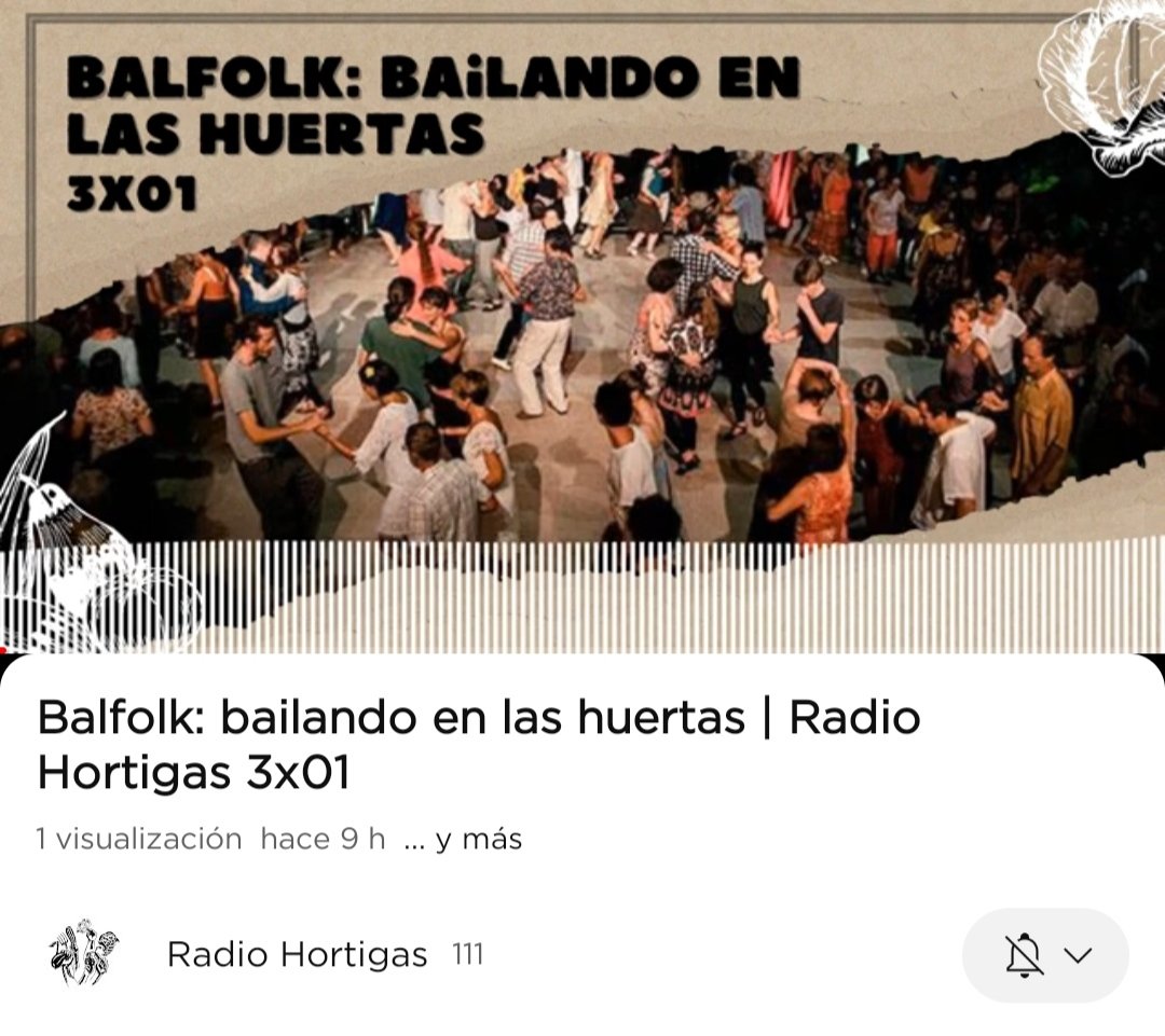 🎙️ Nuevo programa de Radio Hortigas 🎙️

Balkfolk: bailando en las huertas 💃💃💃💃

✊🏽 ¡¡Apoya las radios libres!! ✊🏽

<a href="/radioalmaina/">Radio Almaina</a> 

podcast.radioalmaina.org/2024/01/30/bal…