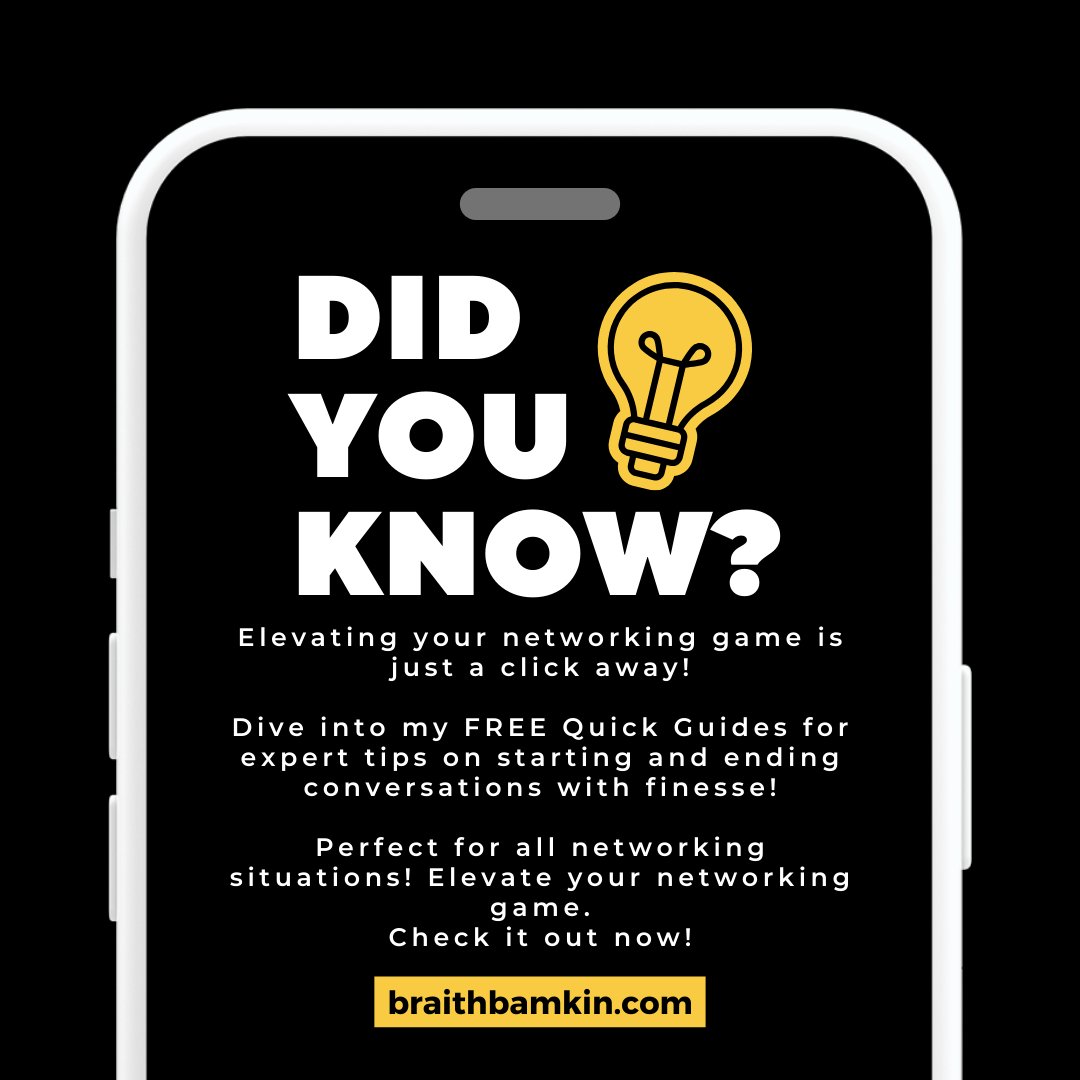 Braithbamkin's tweet photo. Learn the secrets of open-ended questions and graceful exits to level up your networking game. Download now at https://t.co/4oGra0iRvC  and elevate your conversation and networking skills. It's time to make every interaction count! 💬✨

https://t.co/HE1hoypjXH https://t.co/0c9qhnNKgk