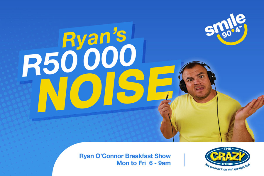 You have to be in it, to win it. Name Ryan's R50 000 Noise on the @ROCbreakfast show & the money is yours. It's as easy as that. We're taking guesses between 7am and 8am. Send the word 'noise' to 0829 904 904 and we could be calling you to play. @TheCrazyStore @RyanOConnorZA
