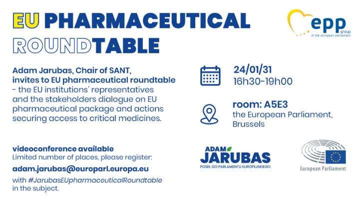 medicinesforEU's tweet photo. It's time to secure medicine supplies for patients! Join us at the #EUPharma roundtable, organised by the @EPPGroup at the @Europarl_EN

We will discuss #incentives, AMR, Transferable vouchers, #Bolar, how the EU can deliver equitable #AccessForAll &amp; the need for #CriticalMedsAct https://t.co/iw9UFCJTsM