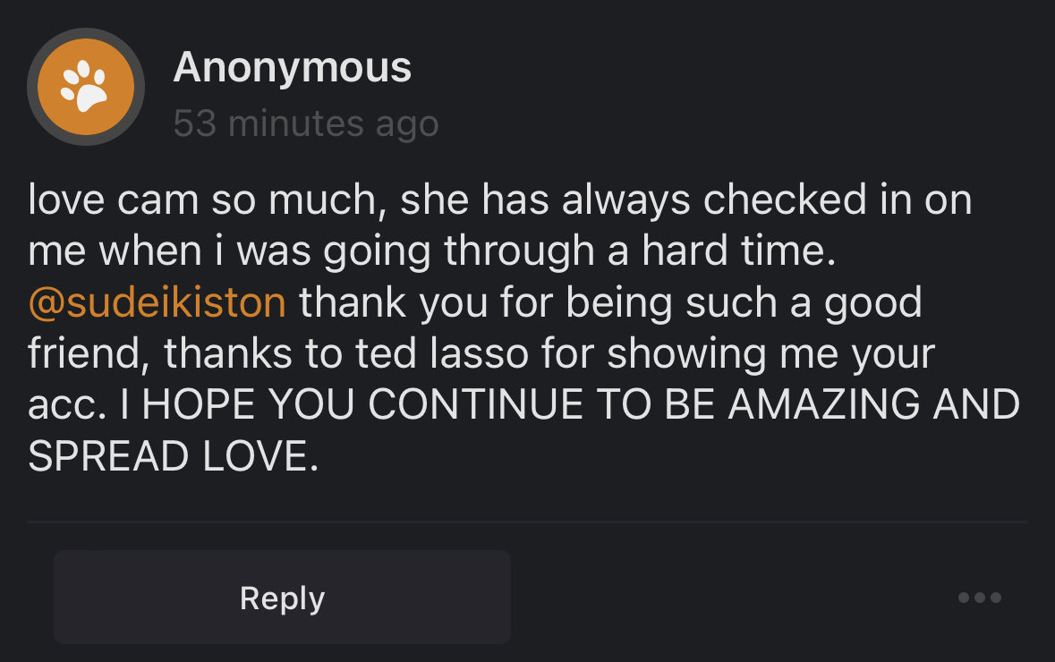 PositiveLasso's tweet image. It’s the little things, and checking in while you’re in a tough spot is always the most meaningful! 😭💚 @sudeikiston