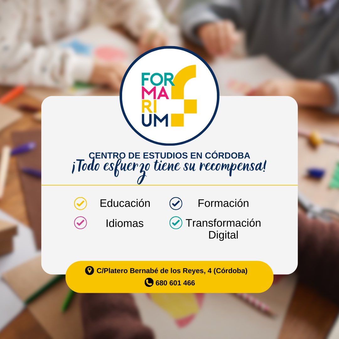 Formarium_'s tweet photo. ¡Somos centro asociado @TDAH Córdoba! 💙 En Formarium creemos que cada niño es único y adaptamos nuestros talleres y celebramos la diversidad y el aprendizaje a medida.¡Formarium, donde cada niño brilla con luz propia! 💫 
📞680 601 466
#educacionconcorazon #formarium #tdah #neae https://t.co/f38b3SuAZs