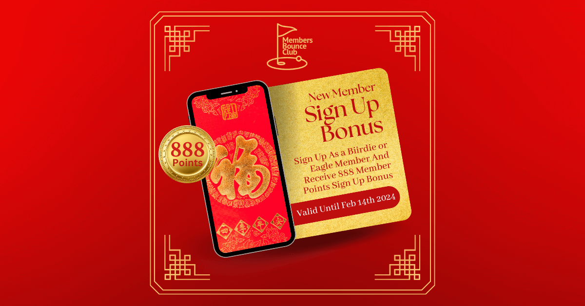 MembersBounceGC's tweet photo. Celebrate the Year of the Dragon with Members Bounce Club! Upgrade to a Birdie or Eagle tier membership and get an 888 members point sign-up bonus. Members points can be exchanged exclusive golf discount vouchers! 

📖: https://t.co/hMeSeQL3Qy 

#MembersBounceClub #CNYpromo https://t.co/wEck5C4Rhr
