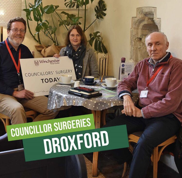 WinGreenParty's tweet photo. Our Green Councillors Malcolm Wallace and Danny Lee along with local Green campaigner Suzanne White have hosted another successful surgery at Wilfred’s Cafe in Droxford.
Their next surgery will be in Swanmore (details to follow)
#greenliving #droxford #meonvalley https://t.co/7zbfBmojrh