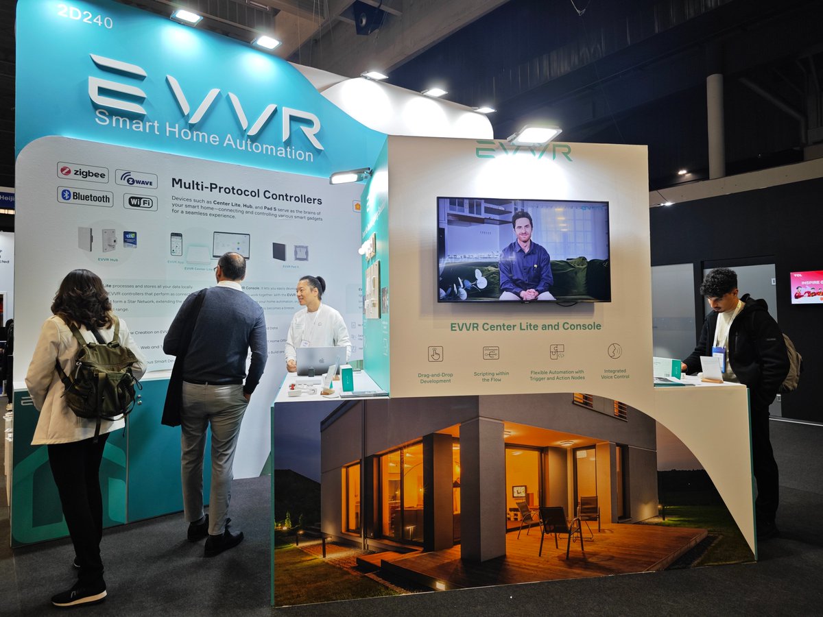 evvrautomation's tweet photo. Day 1 of #ISE2024 was a blast! π Sharing a glimpse πΈ of the action from our booth. Huge thanks to everyone who turned up. Join us today for an exciting deep dive into our latest products and technologies. You don't want to miss this! #SmartHome #TechShowcase #EVVR https://t.co/SSl79uZhNM