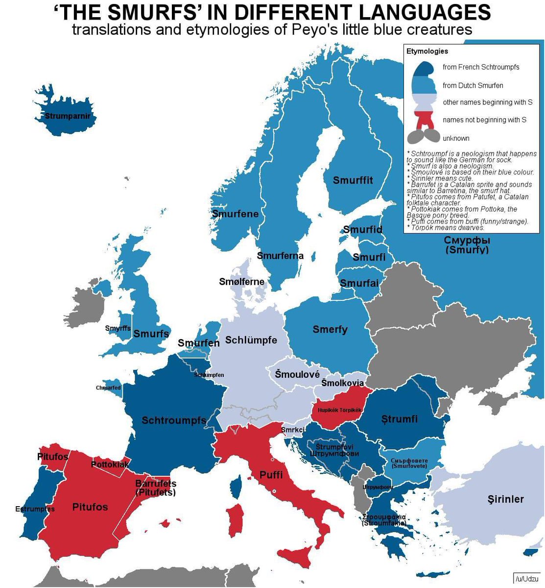 MathieuAvanzi's tweet photo. Dénominations des #schtroumpfs dans différentes langues d’Europe https://t.co/m4ScxwKBz0