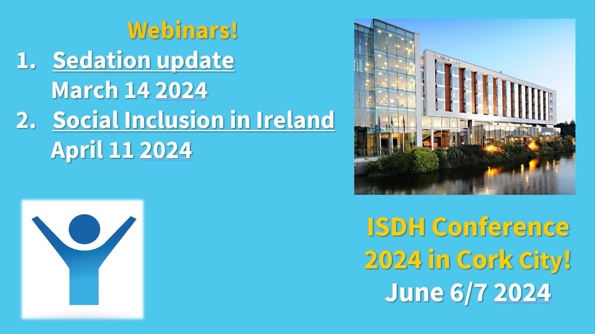Full details will be appearing on the website soon, but here are some dates for your diary! a) March 14 and April 11 - Webinars b) June 6 and 7 - Conference in Cork City #specialcaredentistry @idna_irish @IrishDentists @HSELive
