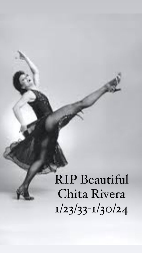 aileencorpos's tweet photo. Chita Rivera is a LEGEND! She opened the doors for so many! May this talented and beautiful woman RIP🙏🏽 https://t.co/MWCfl9klLd