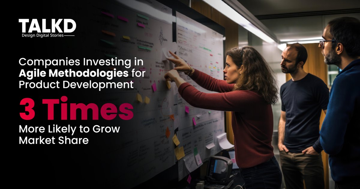 talkdInc's tweet image. Statistics show that organizations embracing Agile practices soar 300% higher than competitors and TALKD leads the charge in Agile methodologies for product development. Connect to know how: talkd.co/contact-us/

#TALKD #AgileMethods #Innovation #AI #ProductDevelopment