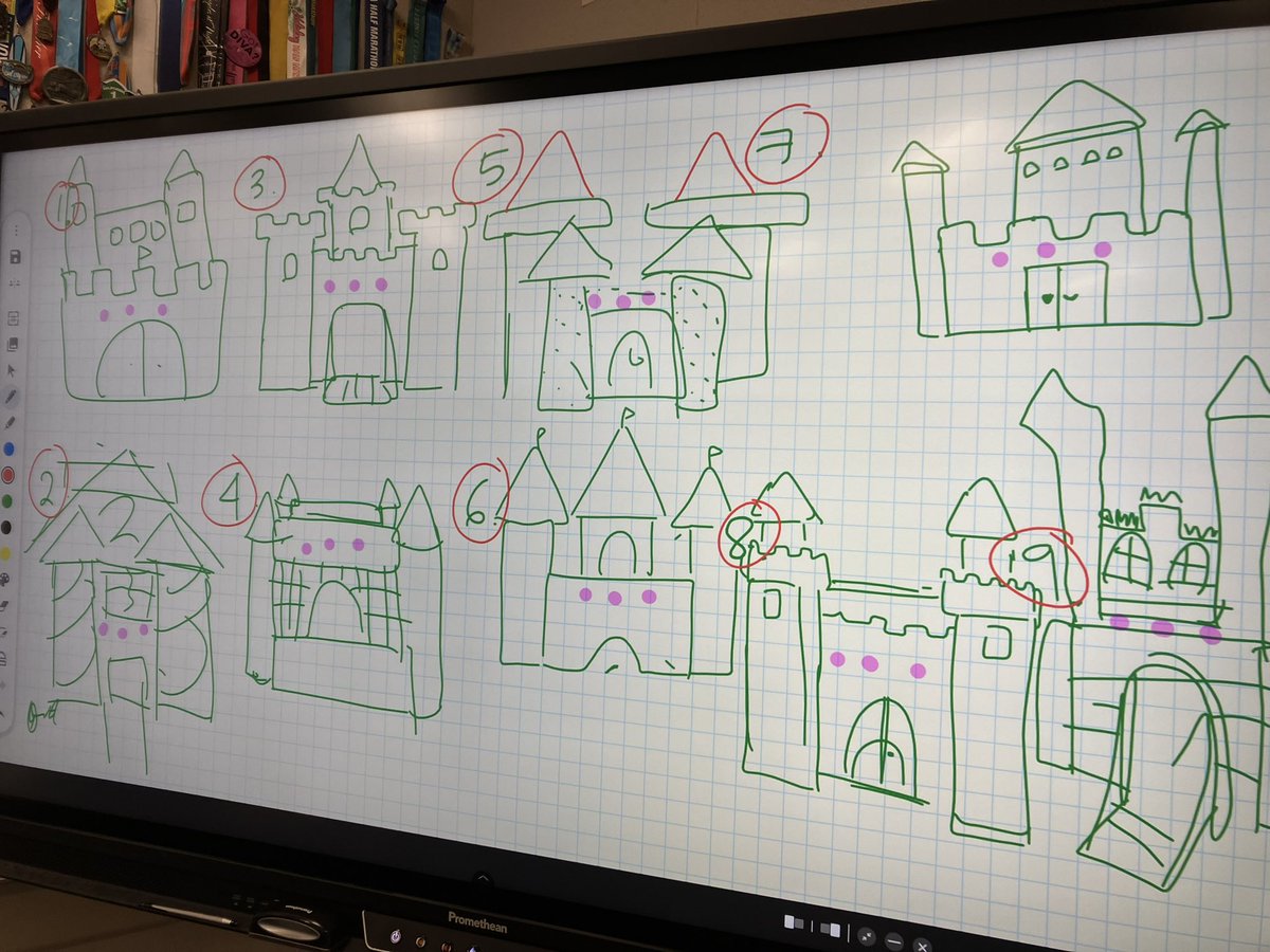 MrsPascaleCo's tweet photo. Today we did a castle attack review in ap precalc using @CalcMedic problems and lesson plan and it awesome! Students draw a castle for their team. Each team starts with three lives. They can take down two lives or gain a life if they get a question right. #mathfun #mathclass https://t.co/NZDafjn7vi